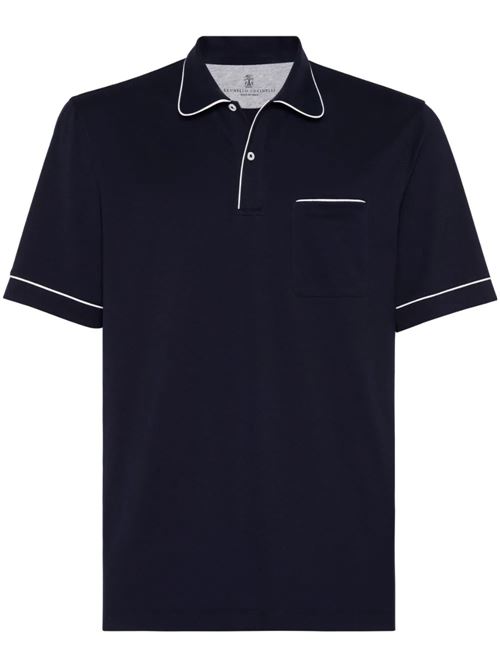 Navy blue men's polo Brunello Cucinelli | M0B133927CW283